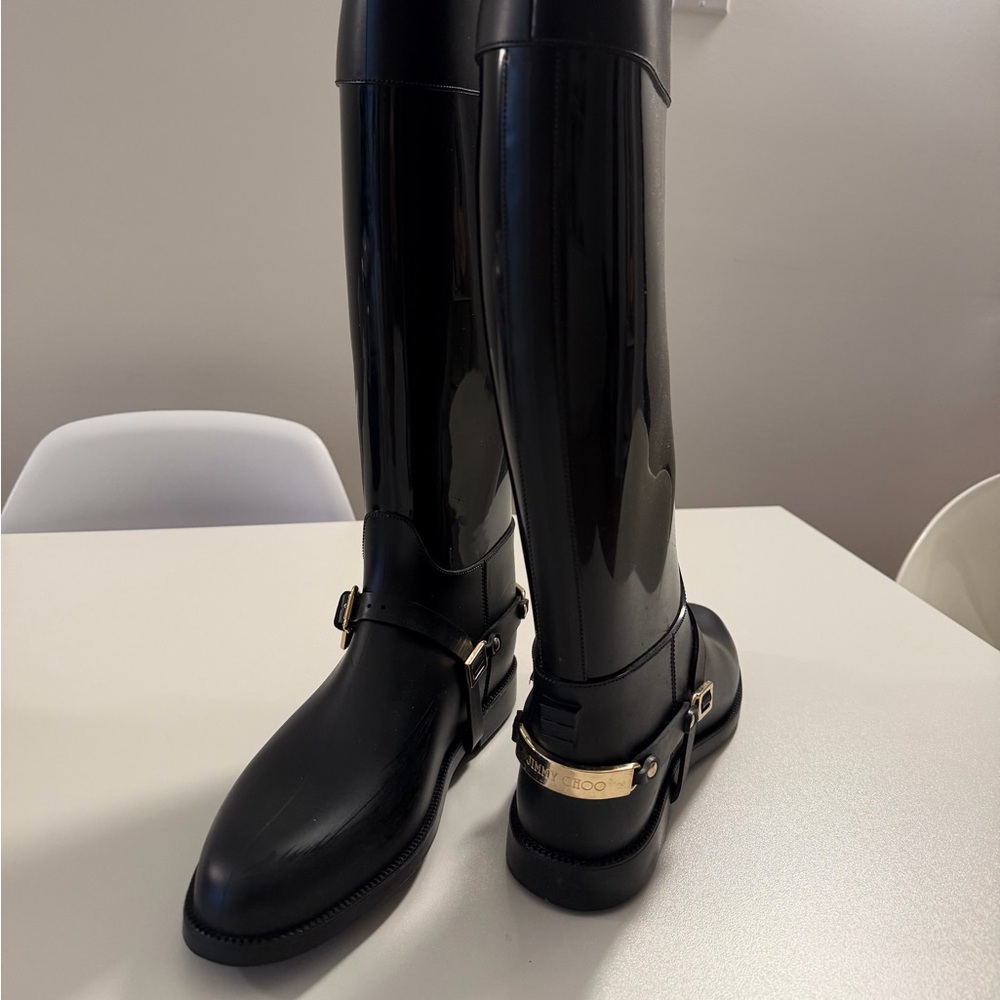 Jimmy Choo Black Over the Knee Boots